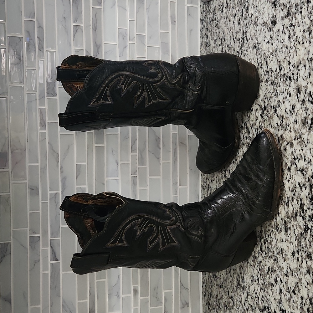 Vintage Black Handmade Laramie Alligator Cowboy Boots sz 10.5 western